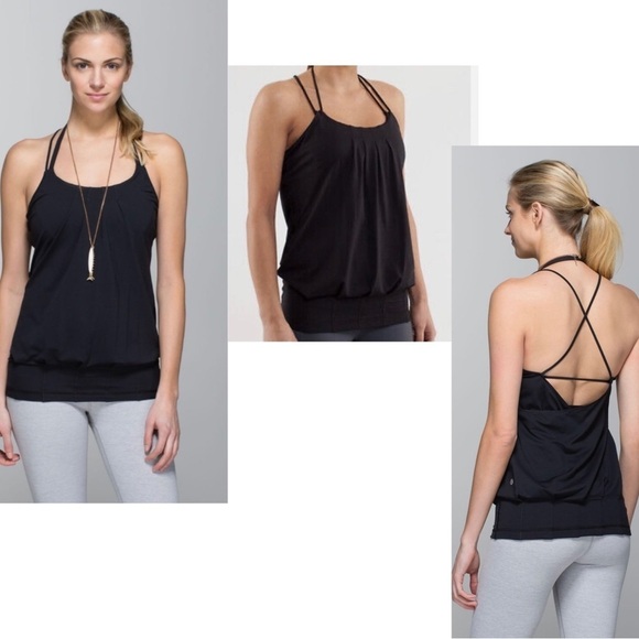 LULULEMON black Flow & Go Tank Strappy Sz 6 - Picture 1 of 11